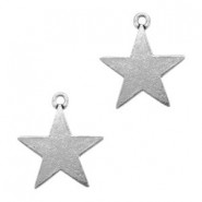 Metal Charm Star 23x21mm Antique silver